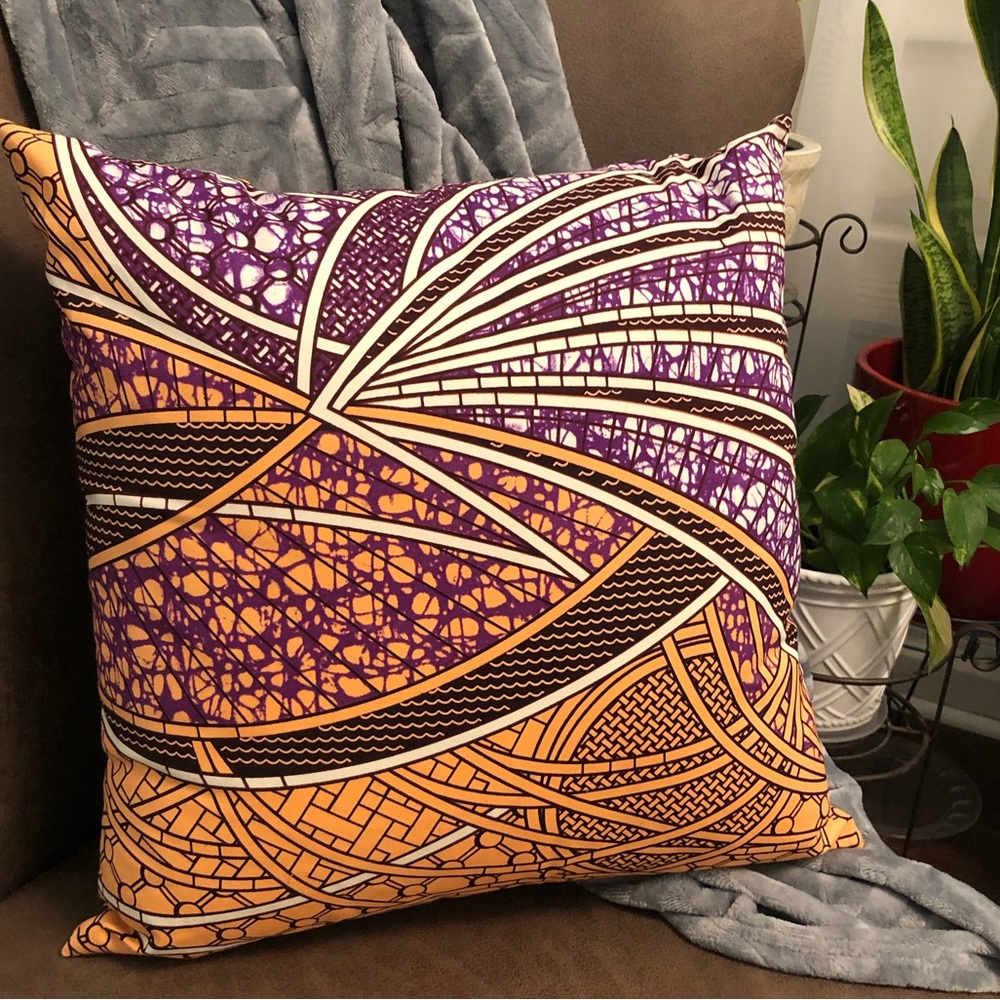 Handcrafted Ankara Print Throw Pillow